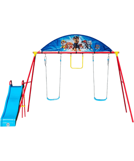 Swurfer PAW Patrol Swing Sets for Backyard - Heavy Duty Metal Frame, Playset with Swings, Slide, Trapeze